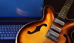 guitar and computer